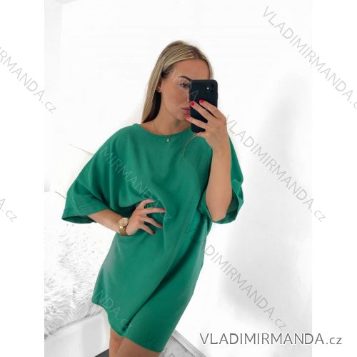 Women's Short Sleeve Oversized Dress (S/M ONE SIZE) ITALIAN FASHION IMWY23061