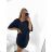 Women's Short Sleeve Oversized Dress (S/M ONE SIZE) ITALIAN FASHION IMWY23061 S/M dark pink