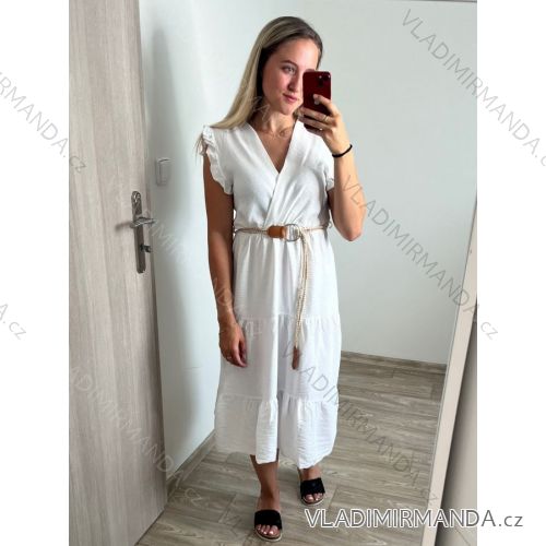 Sommerkleid Kurzarm Damen (uni sl) ITALIENISCHE Mode IM818063