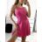 Šaty letní na ramínka dámské (S/M ONE SIZE) ITALSKÁ MÓDA IMPBB22B21841 S/M dark pink