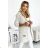 488-1 Cardigan - cape with a hood, pockets and a patch - beige