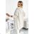 488-1 Cardigan - cape with a hood, pockets and a patch - beige