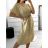 Elegantes Kurzarmkleid für Damen (S/M EINHEITSGRÖSSE) ITALIAN FASHION IMD23408 M / L Kerosin