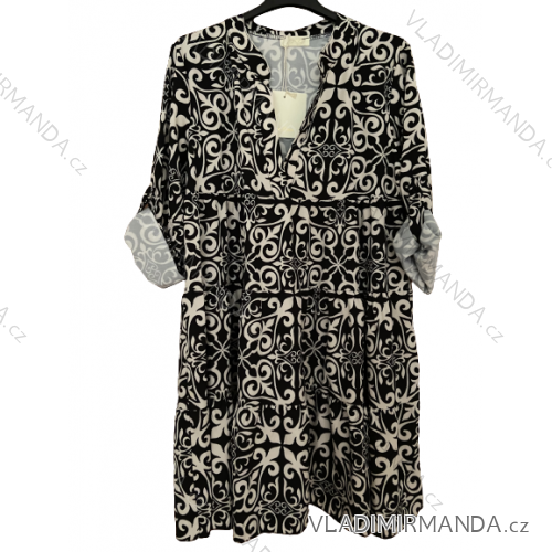 Women's Summer Short Sleeve Dress (S / M ONE SIZE) ITALIAN FASHION IMWB22017 S/M black