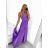 Long summer satin dress with straps women with belt (UNI S / M) ITALIAN FASHION IMM22INFINITE
