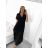 Women's Long Pleated Elegant Short Sleeve Dress (S/M ONE SIZE) ITALIAN FASHION IMWGM231672
