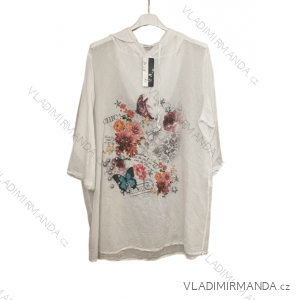 Košile 3/4 dlouhý rukáv dámská nadrozměr (L/XL/2XLONE SIZE) ITALSKá MóDA IM423CHIC