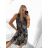 Women's Short Summer Icecool Sleeveless Dress (S / M ONE SIZE) ITALIAN FASHION IMM21694 S/M Brown