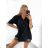 Košile lněná oversize 3/4 rukáv dámská nadrozměr (S/M/L/XL/2XL ONE SIZE) ITALSKá MóDA IM723LEN