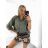Košile lněná oversize 3/4 rukáv dámská nadrozměr (S/M/L/XL/2XL ONE SIZE) ITALSKá MóDA IM723LEN