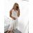 Women's Sleeveless Lace Shirt Dress (S/M ONE SIZE) ITALIAN FASHION IMWGB232314 S/M white