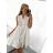 Women's Sleeveless Lace Shirt Dress (S/M ONE SIZE) ITALIAN FASHION IMWGB232314 S/M white