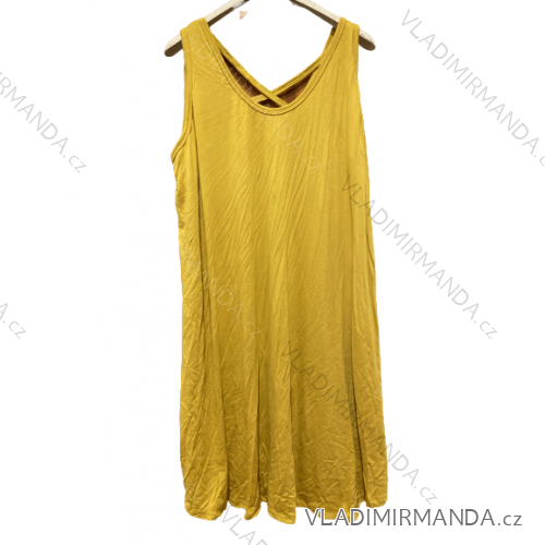 Women's summer oversize leisure dress (3XL/4XL/5XL ONE SIZE) ITALIAN FASHION IMD23LEONA/DU 3XL/4XL mustard