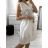 Women's Summer Boho Long Short Sleeve Dress (S/M ONE SIZE) ITALIAN FASHION IMPLI223787 S/M white