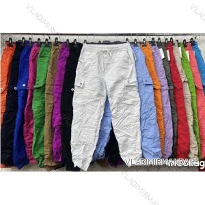 Kalhoty dlouhé strečové mackáče dámské (S/M/L ONE SIZE) ITALSKÁ MÓDA IMWG232873