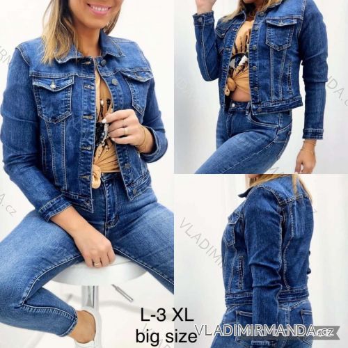 Bunda riflová dámske nadrozmer (L-3XL) JEANS JAW232908