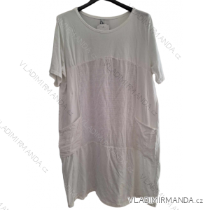 Šaty volnočasové krátký rukáv dámské nadrozměr (L/XL/2XL ONE SIZE) ITALSKá MODA IM723061