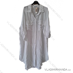 Šaty košilové oversize 3/4 rukáv dámské nadrozměr (XL/2XL ONE SIZE) ITALSKá MODA IM723066
