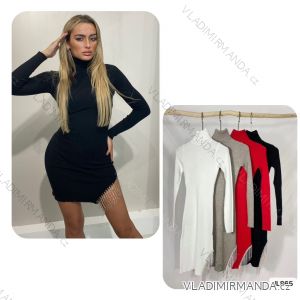 Šaty upletové s rolákom dlhý rukáv dámske (S/M ONE SIZE) TALIANSKA MÓDA IMWCA23JL865