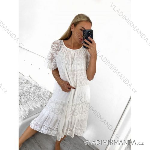 Šaty letné krátky rukáv dámske (XL/2XL ONE SIZE) TALIANSKA MÓDA IMWB232274
