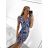 Women's Lace Cotton Short Sleeve Dress (S/M ONE SIZE) ITALIAN FASHION IMM23M7267 S/M blue