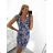 Women's Lace Cotton Short Sleeve Dress (S/M ONE SIZE) ITALIAN FASHION IMM23M7267 S/M blue