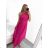 Women's Long Formal Elegant Sleeveless Satin Pleated Dress (S/M ONE SIZE) ITALIAN FASHION IMM23M5790
