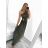 Women's Long Formal Elegant Sleeveless Satin Pleated Dress (S/M ONE SIZE) ITALIAN FASHION IMM23M5790