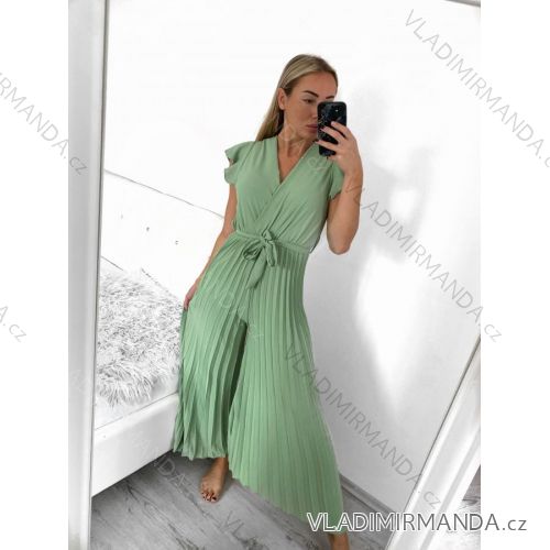 Overal dlouhý elegantní krátký rukáv dámské (S/M ONE SIZE) ITALSKÁ MÓDA IMWCC232642/DU
