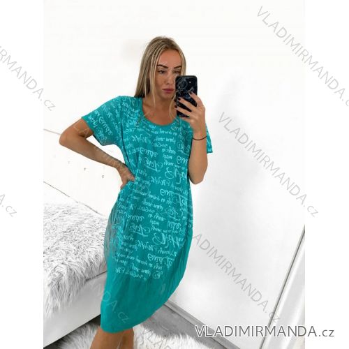 Šaty krátký rukáv dámské nadrozměr (XL/2XL ONE SIZE) ITALSKÁ MÓDA IM423GUIDE/DUR