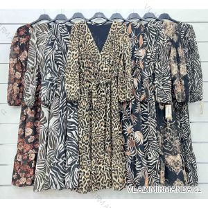 Šaty letné šifónové dlhý rukáv dámske (S/M ONE SIZE) TALIANSKA MÓDA IMWP233018