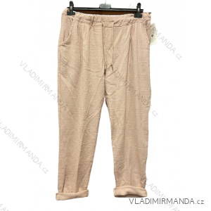 Kalhoty letní lněné dámské (S/M/L ONE SIZE) ITALSKá MóDA IM821006/DU