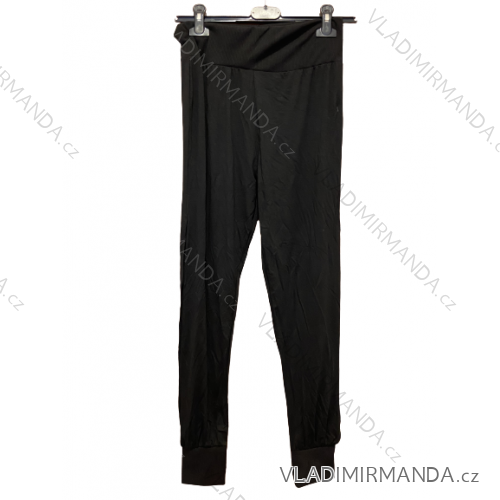 Legíny otvřené dlhé dámske (S/M ONE SIZE) TALIANSKA MÓDA IMPSH239370/DUR S/M čierna