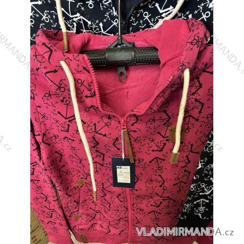 Mikina na zip s kapucí dámská nadrozměr (M-3XL) BENTER BES233025