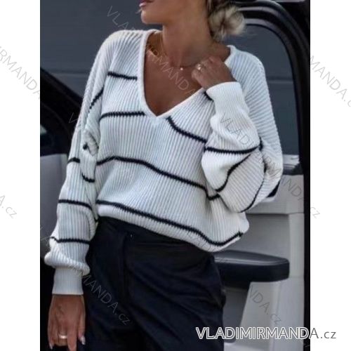 Gestreifter Langarmpullover für Damen (S/M EINHEITSGRÖSSE) ITALIAN FASHION IMWE233030