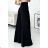 496-1 Elegant wide pants with high waist and golden buttons - black
