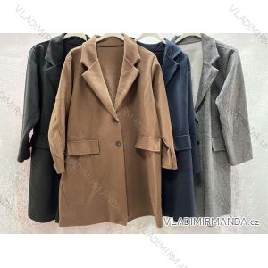 Kabát dlouhý rukáv dámský nadrozměr (3XL/4XL ONE SIZE) ITALSKÁ MÓDA IMWQ233057
