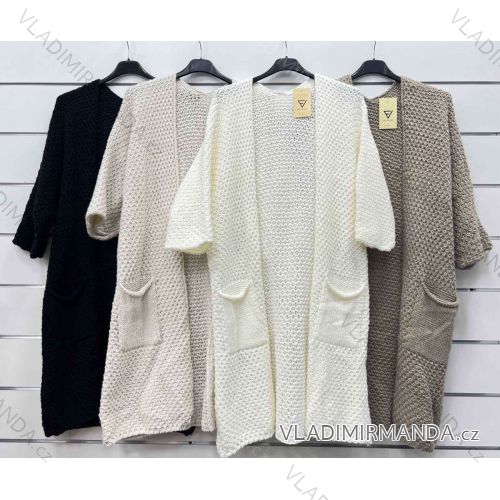 Cardigan pletený 3/4 dlouhý rukáv dámský (S/M ONE SIZE) ITALSKÁ MÓDA IMWP233967