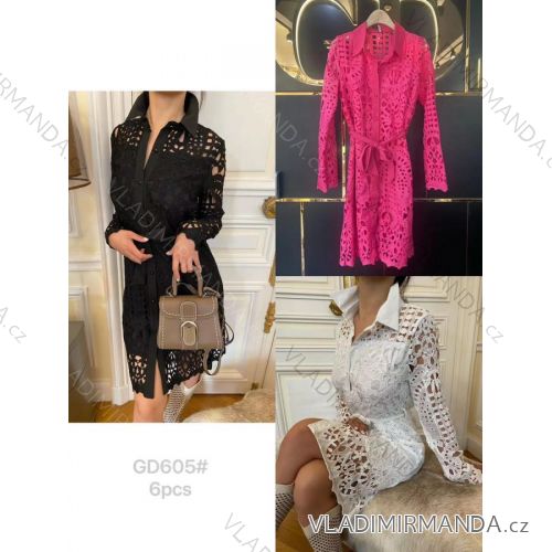 Langes Chiffon-Kurzarmkleid für Damen (S/M ONE SIZE) ITALIAN FASHION IMWGS231048