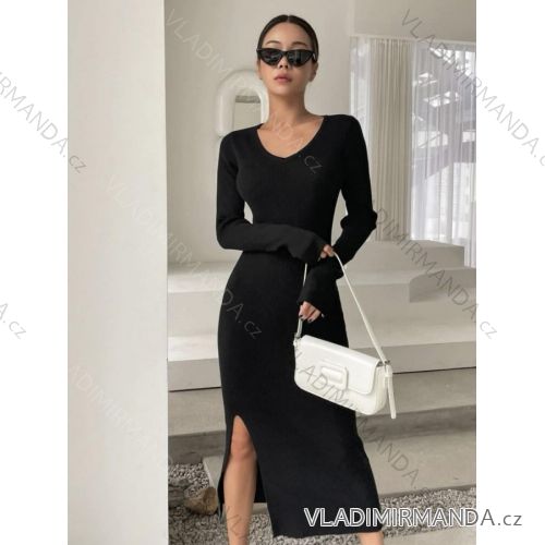Kleid mit 3/4 Ärmeltasche für Damen (uni sl) ITALIAN Fashion IMWD20527