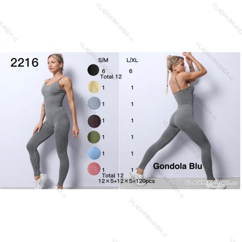 Overal dlouhý sportovní na ramínka dámský (S/M ONE SIZE) ITALSKÁ MÓDA IMM23M2216