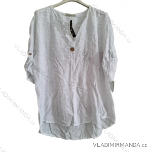 Tunika košilová dlouhý rukáv dámská nadrozměr (XL/2XL ONE SIZE) ITALSKÁ MÓDA IMD23606/DUR
