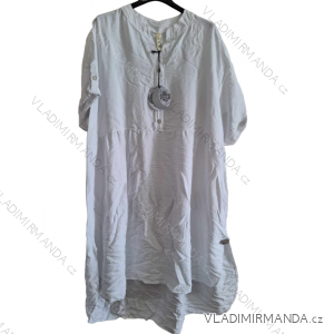 Šaty košilové krátký rukáv dámské nadrozměr (XL/2XL ONE SIZE) ITALSKÁ MÓDA IMD23610/DUR