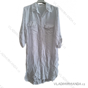 Šaty košilové 3/4 dlouhý rukáv dámské nadrozměr (L/XL ONE SIZE) ITALSKÁ MÓDA IMD23614