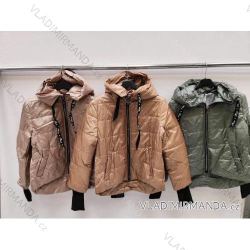 Bunda na zips s kapucňou dlhý rukáv dámska (S/M ONE SIZE) TALIANSKA MÓDA IMWA233270