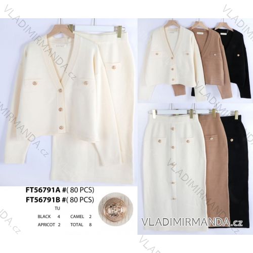 Women's Elegant Sweater and Skirt Set (S/M ONE SIZE) FRENCH FASHION FMWT23FT56791