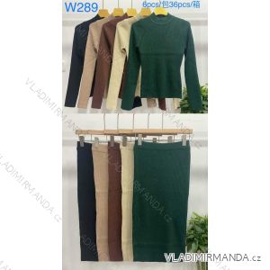 Souprava elegantní úpletová svetr a sukně dámská (S/M ONE SIZE) MB2123W289