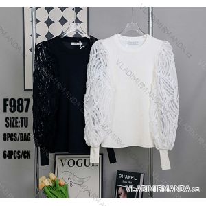 Svetr úpletový dlouhý rukáv dámský (S/M ONE SIZE) MB2123F987