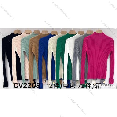 Svetr úpletový dlouhý rukáv dámský (S/M ONE SIZE) MB2123CV2208