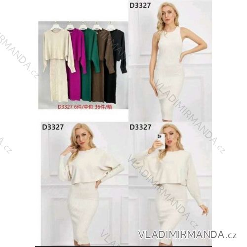 Women's ribbed summer dress with straps (S/ML/XL ONE SIZE) MB2123Z220